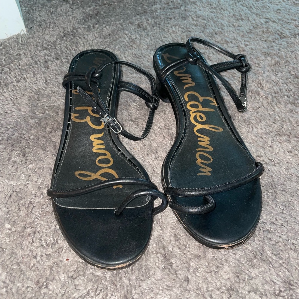 Strappy Sam Edelman block heel black sandals